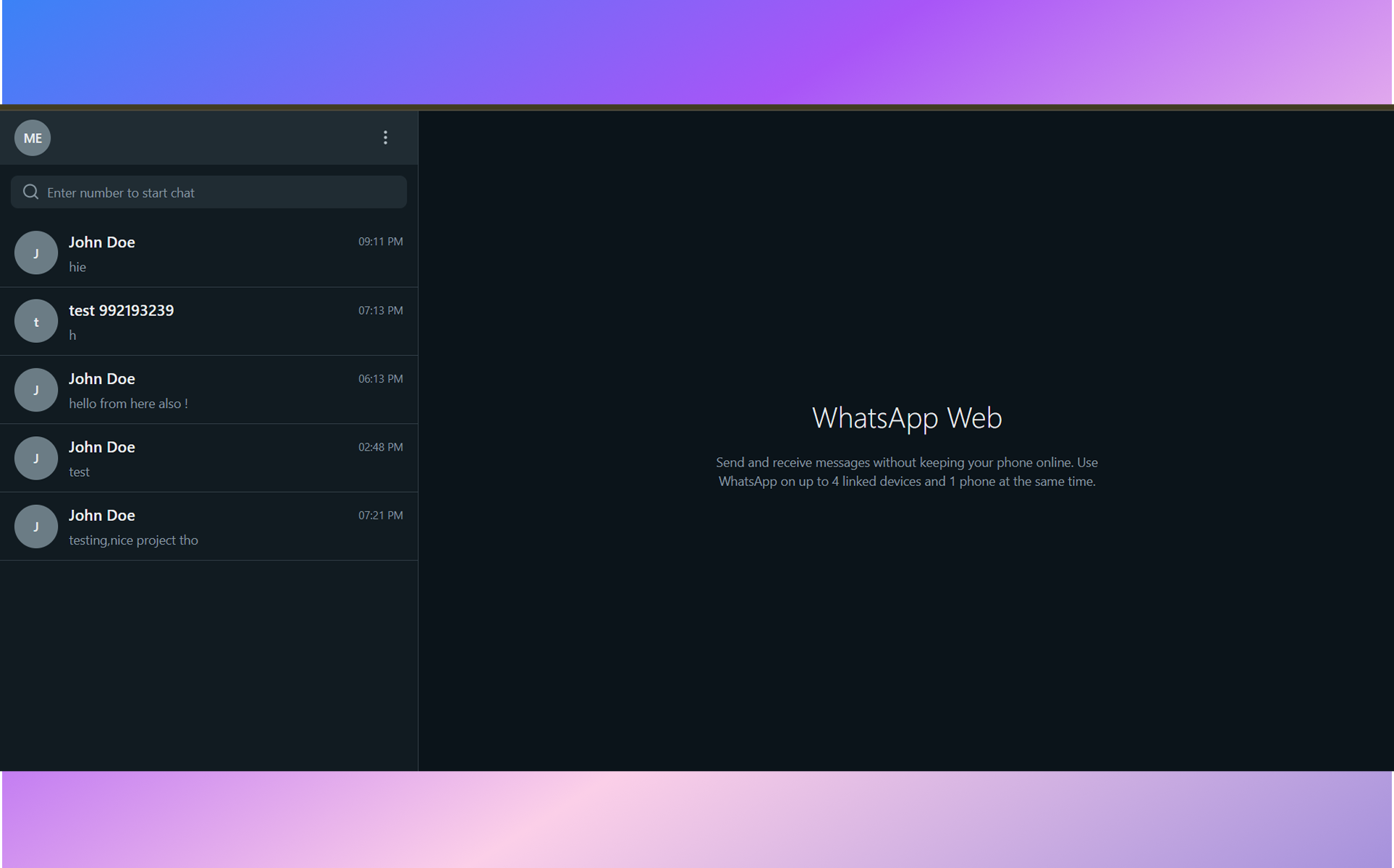 WhatsApp Web Clone (Socket.io)